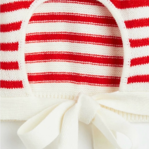 Divided Tops - Red and White Striped Knit Top